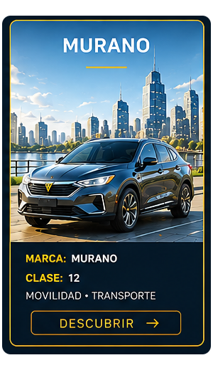Identidad comercial Murano para vehículos y transporte.