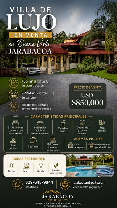 Villa de lujo en Buena Vista Jarabacoa