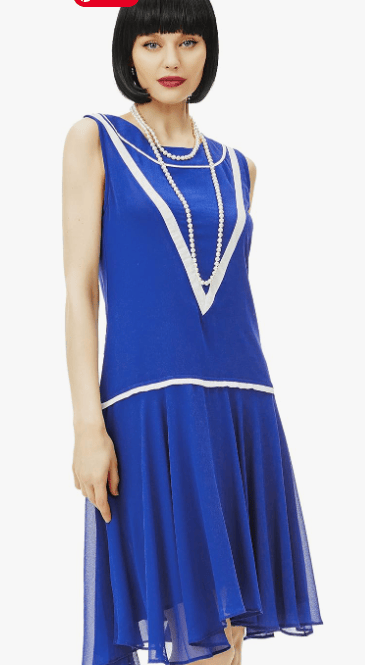 BABEYOND Women’s 1920s Inspired Dress - Flapper Dress Low-Waist Dress Sleeveless