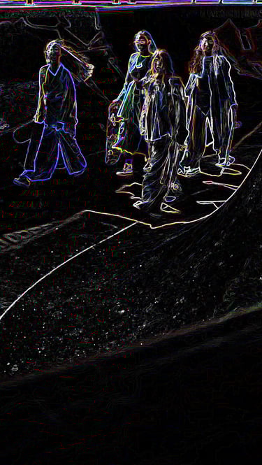 Look vidéo et photo personnalisé néon Galaxy : mode de fusion.