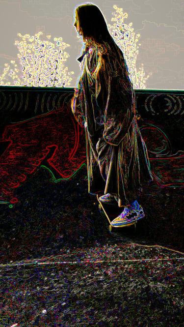 Look vidéo et photo personnalisé nano world prononcé : personnage de profil, mode de fusion.