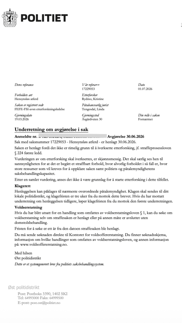 Fredrikstad Police, Østfold police, Salah Al Saadi candidate, Blackmail, Extortion, Linda Tengesdal