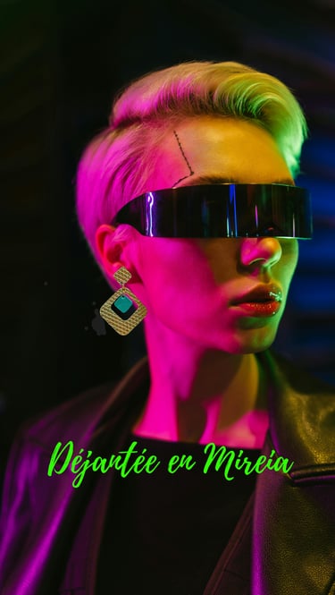 femme qui porte une paire de boucles d'oreille en cuir modèle Mireia