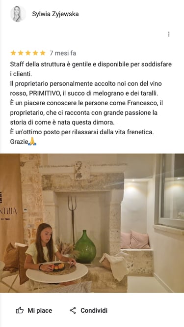 Ottima Recensione di un ospite presso una dimora storica Borganthia 