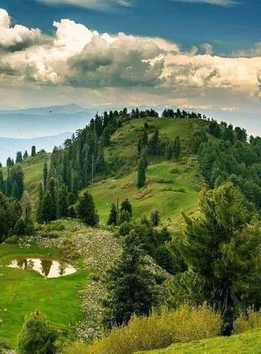 Panoramic view of mushkpuri peak in summer 