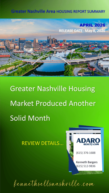 Greater Nashville Area Housing Report Summary for April 2026
