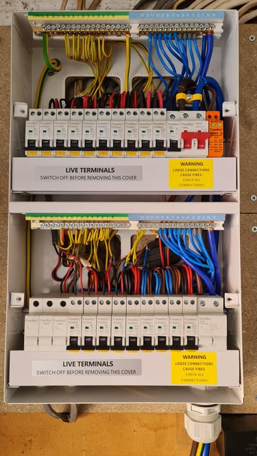 New twin FuseBox consumer unit with RCBOs and surge protection installed in Bromley