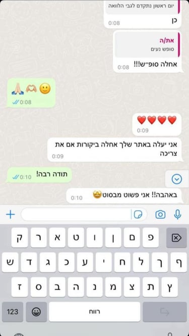 שיחת ווטסאפ המדגישה את שביעות רצון הלקוחות 6