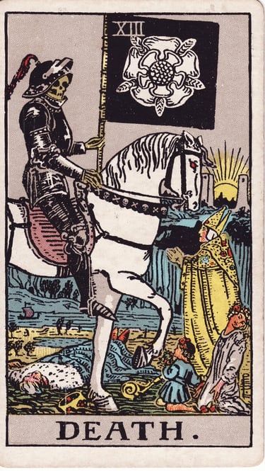 Death tarot card meaning – transformation, endings, and new beginnings.
