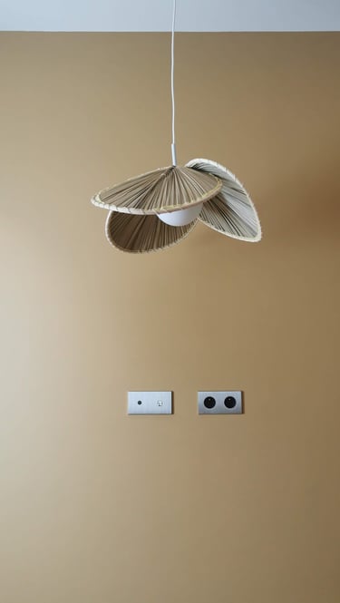 detail of a lamp, wall colour and light effects