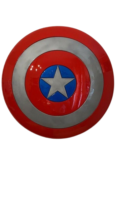 a red and white plate with a captain america shield shield shield shield