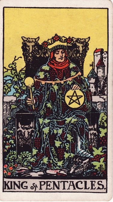 King of Pentacles Tarot Card Meaning Reading Description