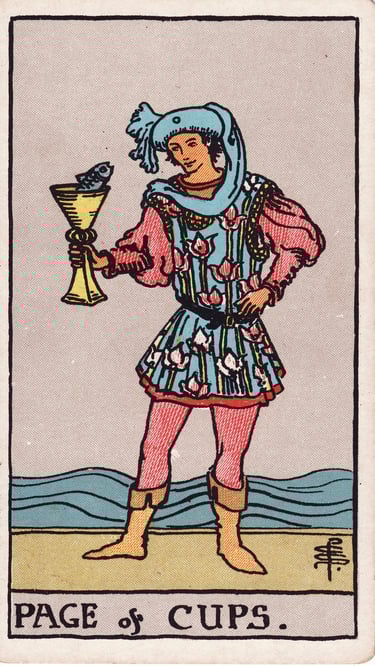 Page of Cups Tarot Card Meaning Reading Description – Discover the meaning of the Page of Cups tarot