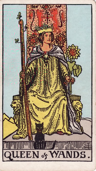 Queen of Wands Tarot Card Meaning Reading Description – Learn the meaning of the Queen of Wands