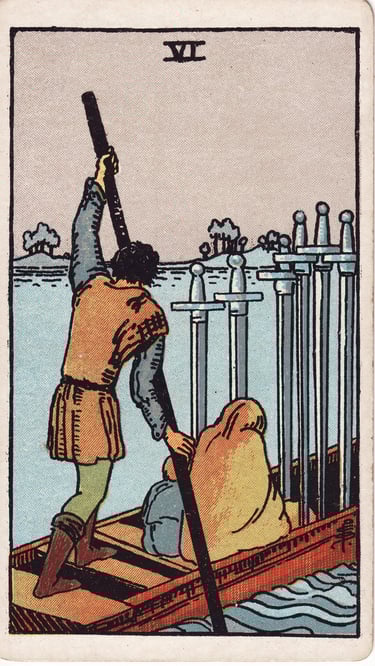 Six of Swords Tarot Card Meaning Reading Description – Explore the meaning of the Six of Swords
