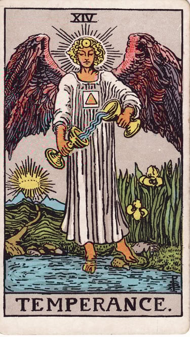 The Temperance Tarot Card Meaning Reading Description