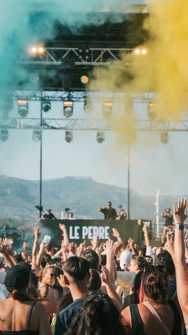 festival en plein air, captation des artistes, du public