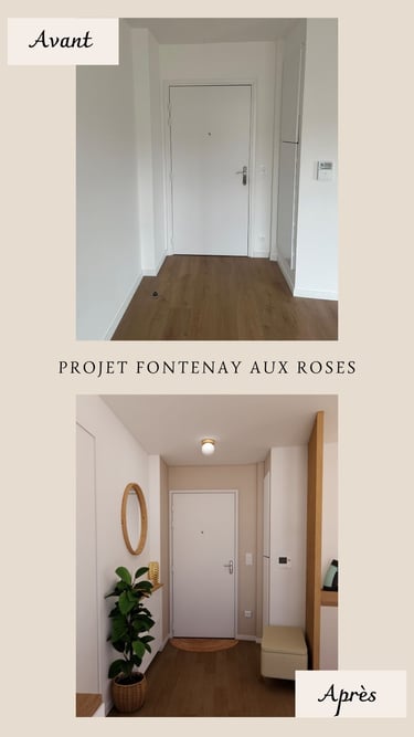 Entrée moderne optimisée et délimitée par un claustra
