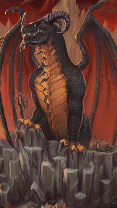 World of warcraft dragon illustration commission tcg art trading card game art