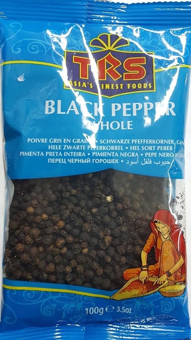 a bag of black pepper peppercory