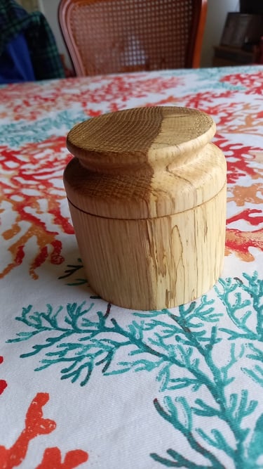 Boite à la limite de l'aubier (échauffé) et le duramen - chêne