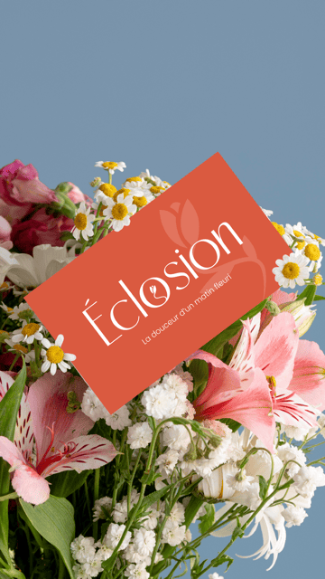 Logo - Identité visuelle - Éclosion - Fleuriste - carte de visite - Amy Atelier Graphique