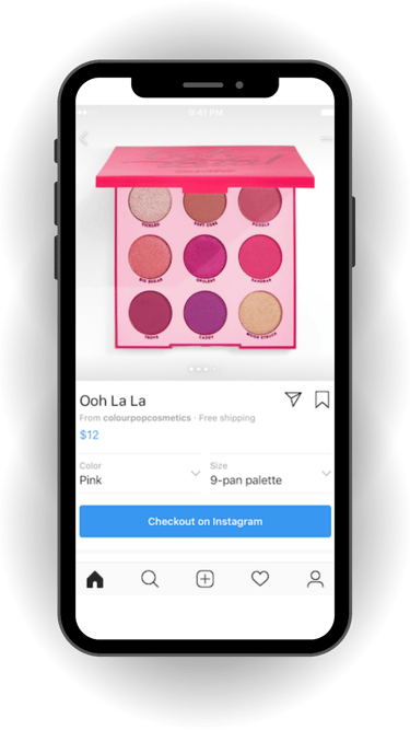 a phone screen shot of a pink and purple makeup palette