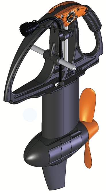a boat's MOTOR and a propeller