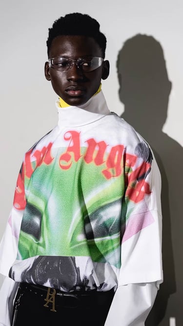 Ann Gior Makeup Artist for Palm Angels NYFW on model Douta Sidibe