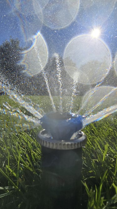 Une "MpRotator" en action, une tuyère économe en eau 