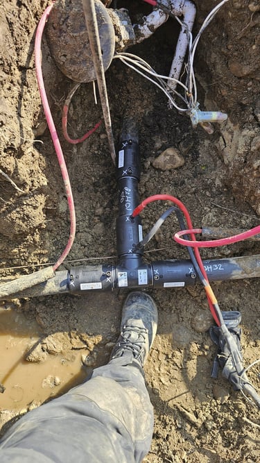 Mise en place d'un électrosoudable suite à une fuite