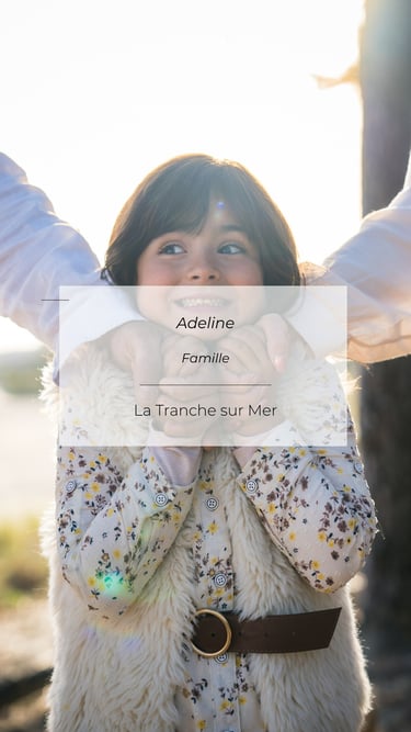 Photographe famille en France, enfant en extérieur en lumière naturelle à La Tranche-sur-Mer