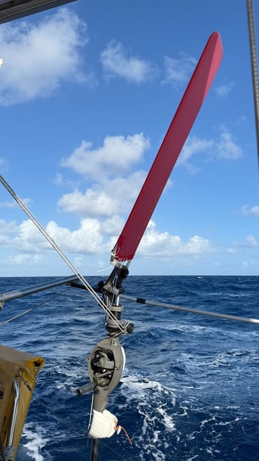 Unter Selbststeueranlage auf dem Atlantik