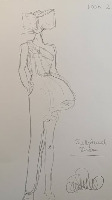 Croquis look 2 top et mix jupe pantalon
