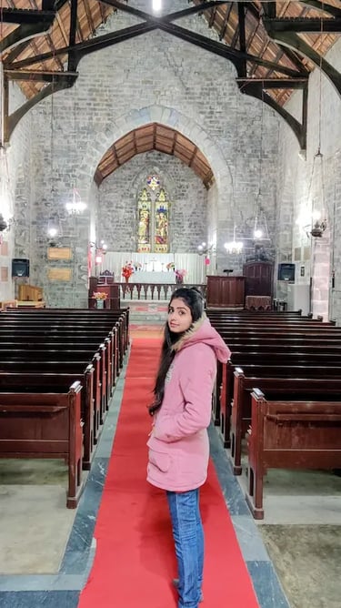 Interior of St. John in the Wilderness Church, McLeod Ganj., Dharamshala, Himachal Pradesh.