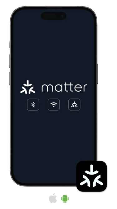 โทรศัพท์มือถือแสดงภาพ matter สำหรับควบคุมระบบบ้านอัจฉริยะ