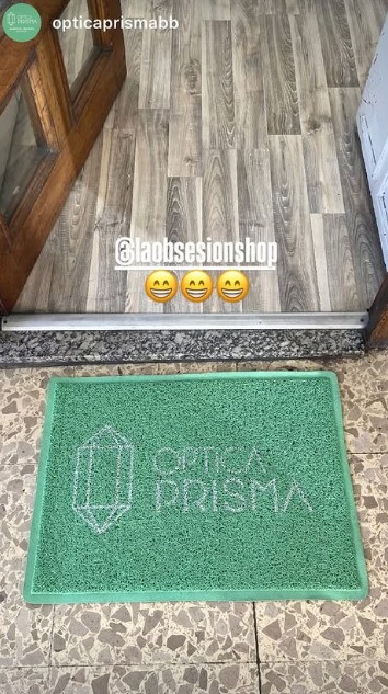 Felpudo personalizado con logo optica prisma