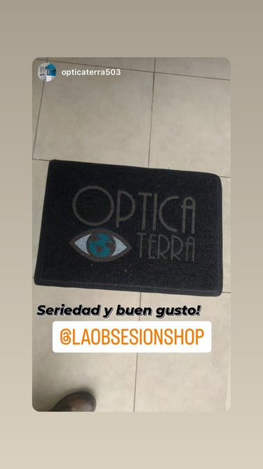 Felpudo personalizado con logo optica terra
