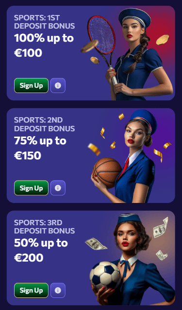 Winairlines SPORTS: 1ST DEPOSIT BONUS 100% up to €100