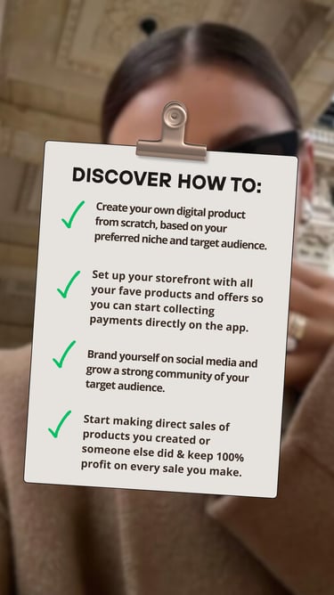 Burnout Business Course – learn how to create digital products, set up an online shop, build a community, and use direct sale