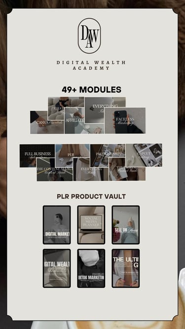 Burnout Business Course – over 49 modules and exclusive PLR product archive in the Digital Wealth Academy for building an onl