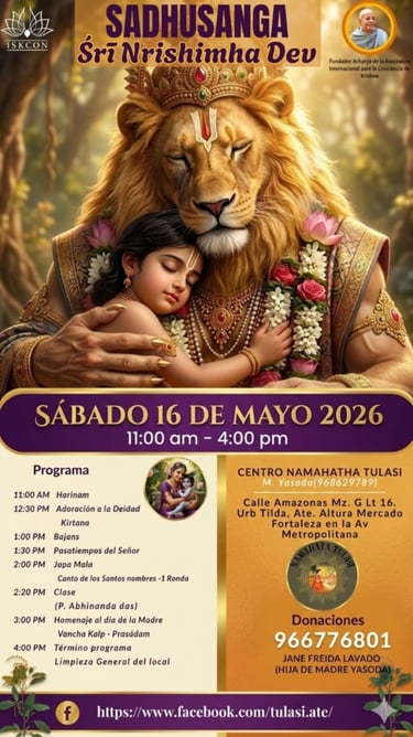 Festival Nrisimha-Día de la Madre. Namahatta Tulasi