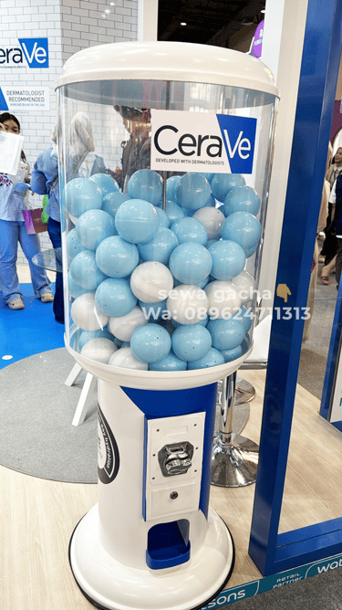 sewa mesin gacha medium white gachapon di JCC