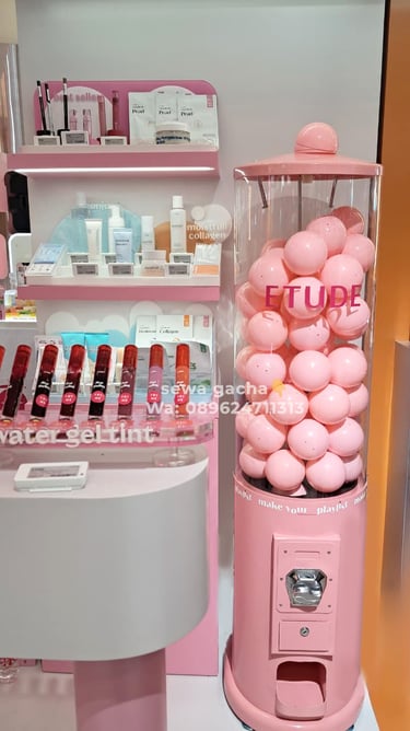 jasa penyewaan mesin gacha gashapon pink