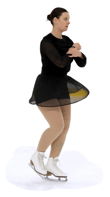 Adult skater performing spin