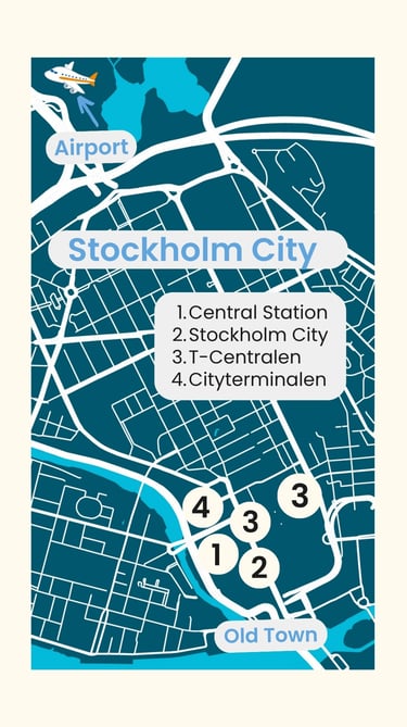 Map of city stations´ locations