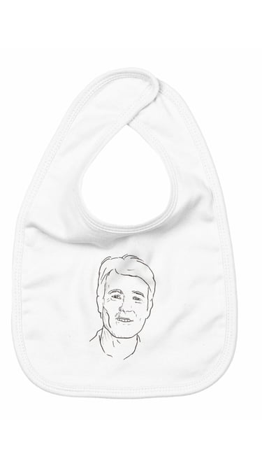 bavoir personnalisé avec portrait stylisé simple
