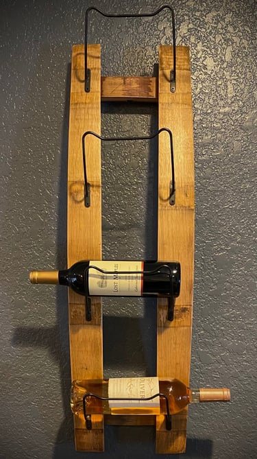 barrel stave wine rack