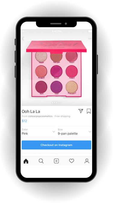 a phone screen shot of a pink and purple makeup palette