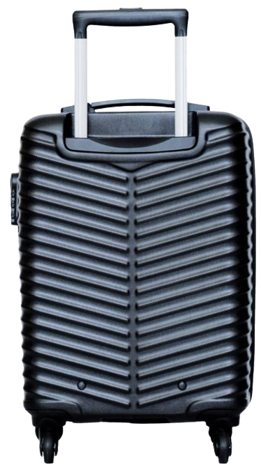 black fiber trolley bags with line design